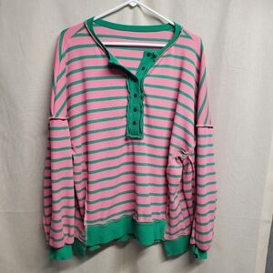 SHEIN Vibrant Striped Long Sleeve Top